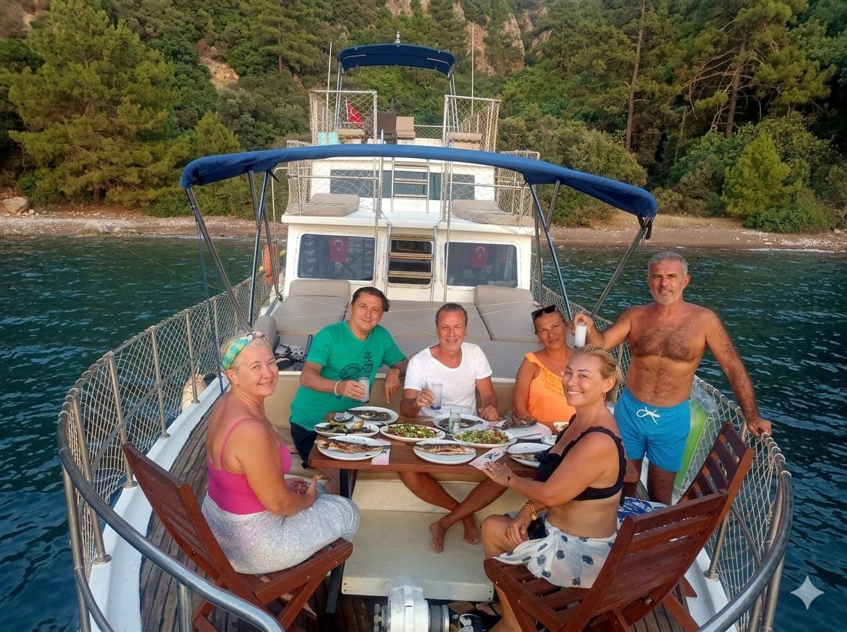 Marmaris'in 17 Metrelik Lüks Yatıyla 12 Kişilik Eşsiz Bir Deniz Tatili Deneyimi