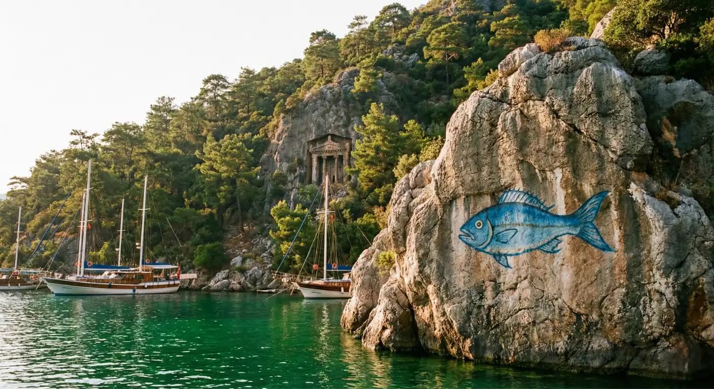 Bedri Rahmi Koyu (Göcek): Kayadaki Balık ve Tarihin Sırrı