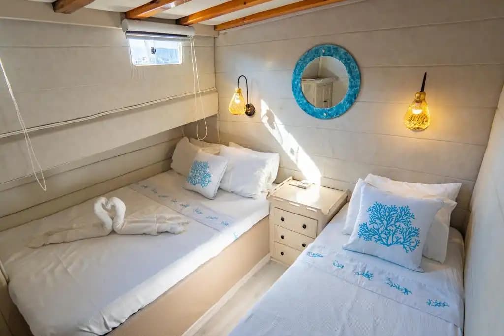 Bodrum'da 30m Ketch Gulet Kiralama | 9 Kabin 20 Kişilik Mavi Yolculuk 28
