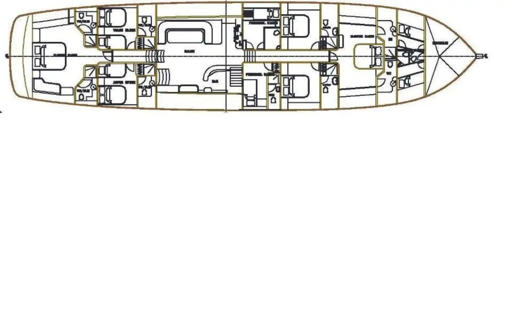 Bodrum'da 36m Lüks Gulet Kiralama | 6 Kabin 12 Kişi 7/24 Klimalı Charter 13