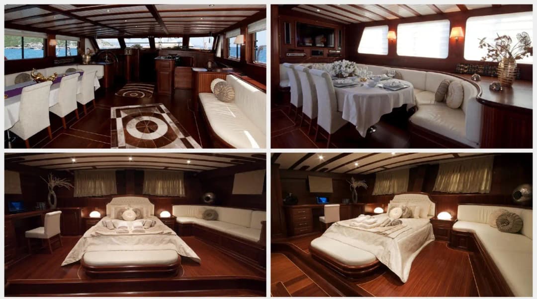 Bodrum'da 36m Lüks Gulet Kiralama | 6 Kabin 12 Kişi 7/24 Klimalı Charter