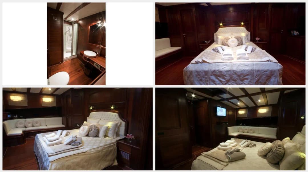 Bodrum'da 36m Lüks Gulet Kiralama | 6 Kabin 12 Kişi 7/24 Klimalı Charter
