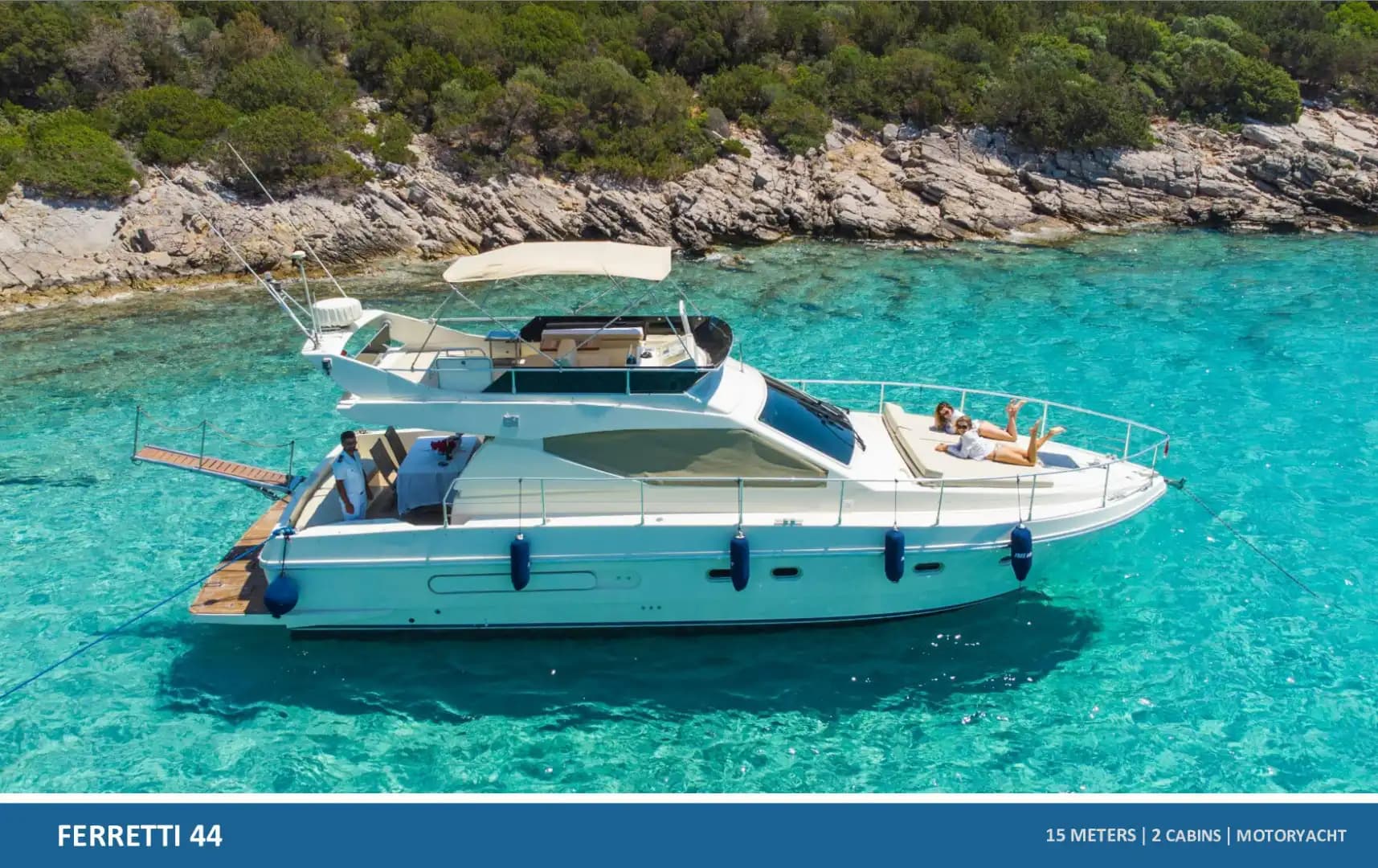 Bodrum’da 2 Kabinli Şık Motoryat: Ferretti 44 ile Huzurlu Bir Gün - Yatta Bekarlığa Veda